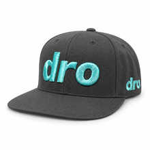 DRO Dark Grey Snapback - Teal Blue Logo